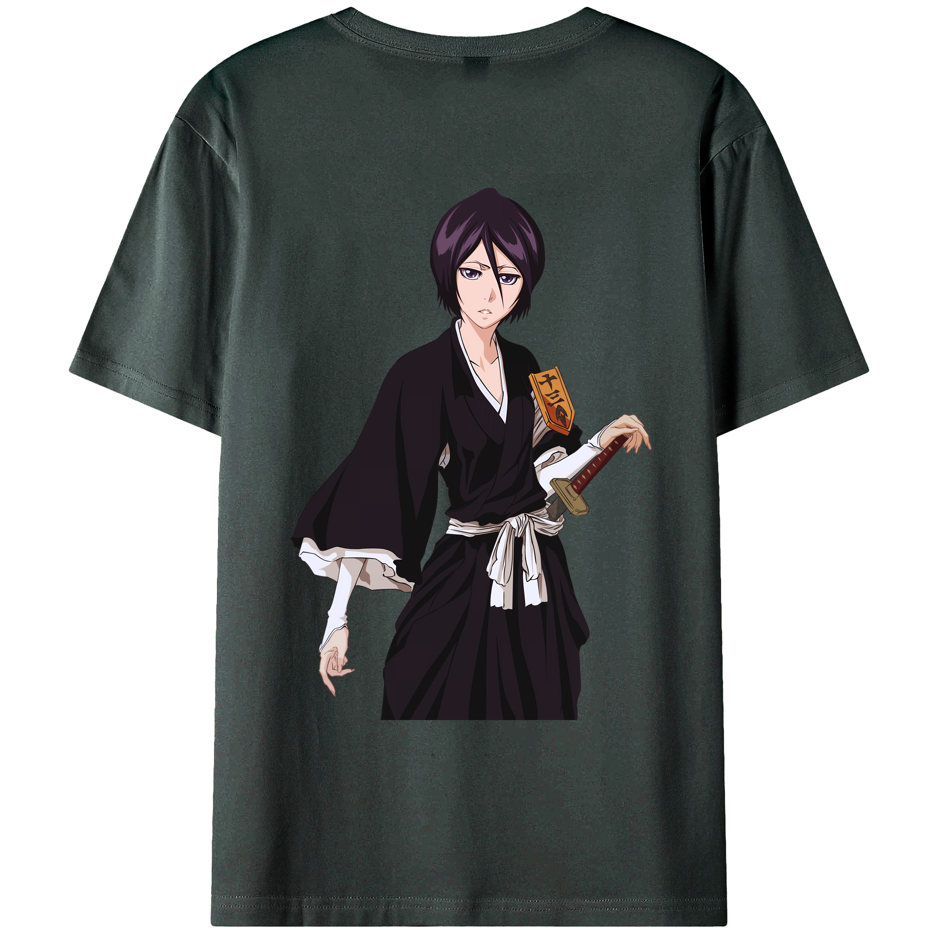 （画像用） ブリーチ 朽木ルキア BLEACH Kuchiki Rukia 綿100％ メンズ半袖Tシャツ（バックプリント） 通気性
